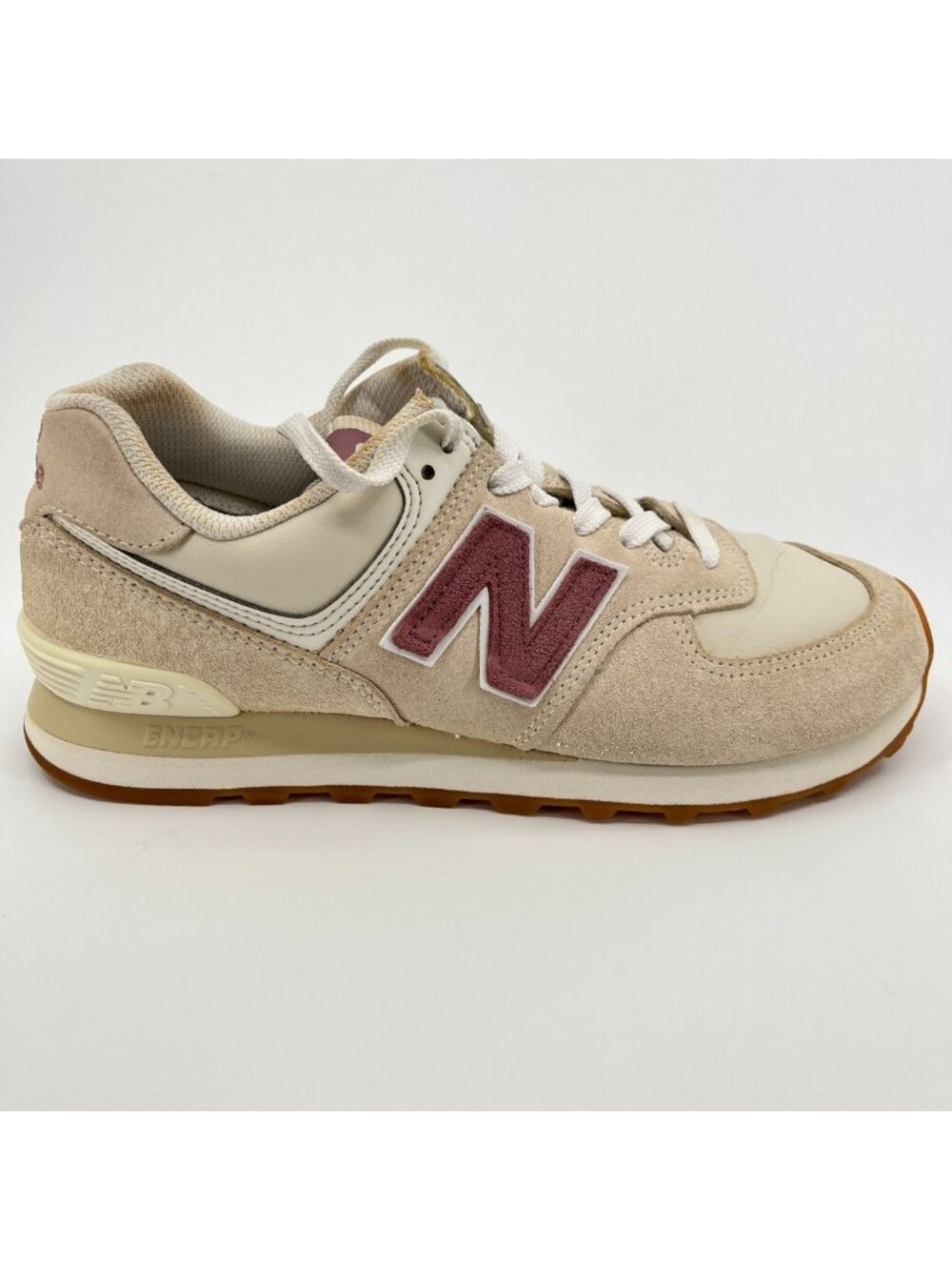 New Balance 574 Womens Size 9.5 Beige Cream Athletic Running Shoes Sneakers